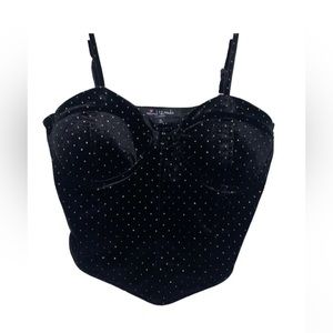 Black Velvet Bustier Corset Type Top